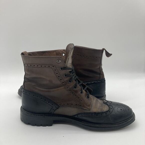 Mens Size 10 Gordon Rush Leather Dress Boots Brown/Black Oxford Wingtip Ankle - Picture 6 of 10